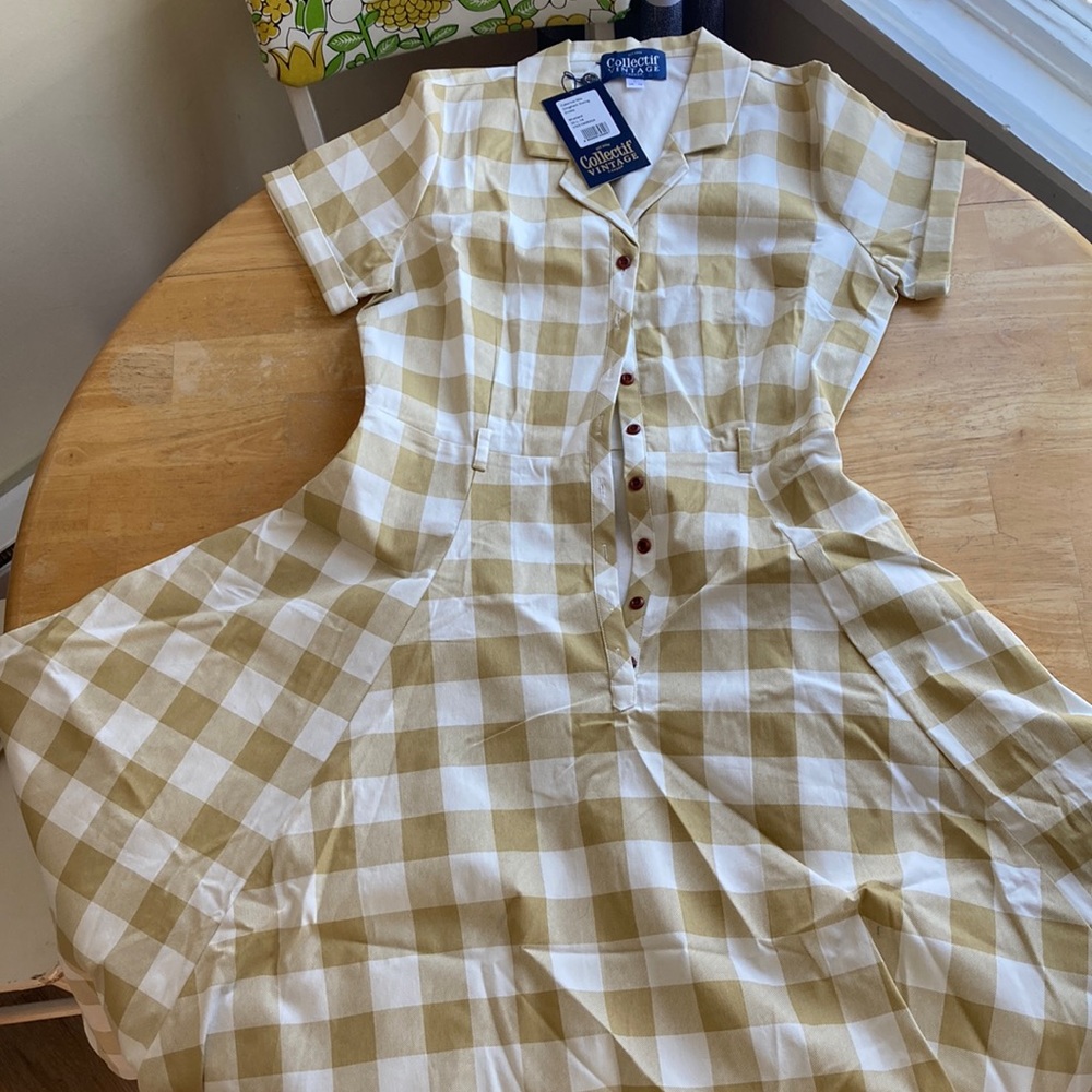 Collectif Vintage Caterina Gingham Swing Dress